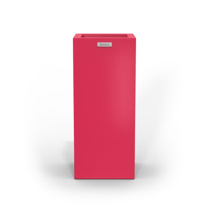 A cube shaped Modscene planter pot in pink. Australian planters.